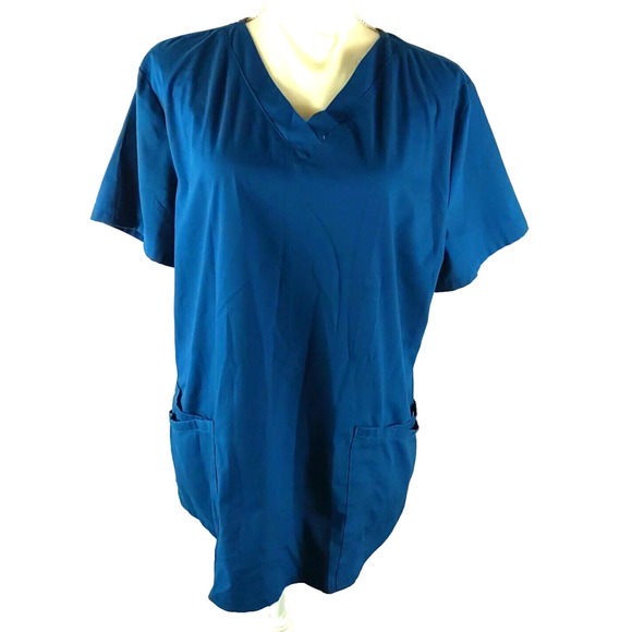 Cherokee Work Wear Women's Teal Green Scrub Top Size Large Color CAR - Picture 1 of 6